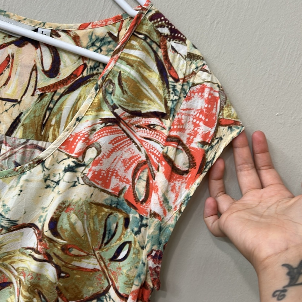 Jams World l Marble Fern Relaxed Blouse Sz L - Picture 2 of 8